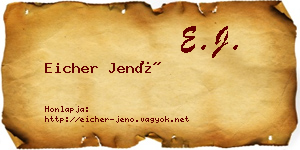 Eicher Jenő névjegykártya